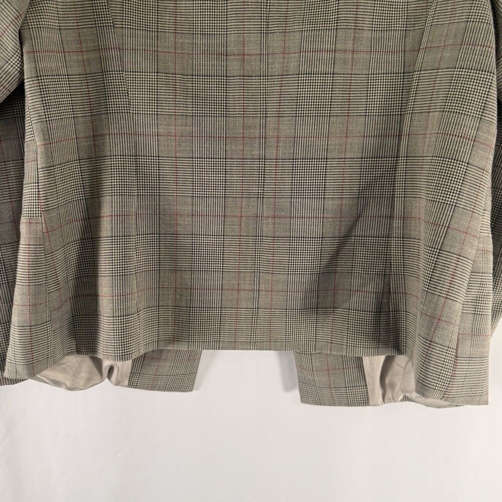 Skies Are Blue Blazer Women's Large Petite Brown Plaid Open Front Long Sleeve - Picture 10 of 12
